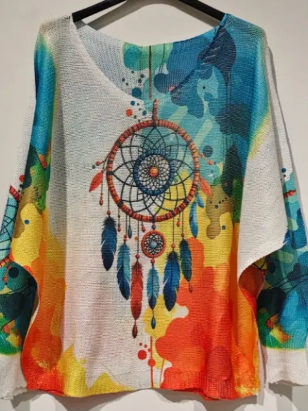 Italian Printed Boho Dreamcatcher Multicolor Women's Sweater